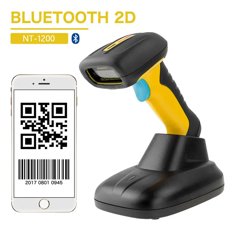 thumbnail image 1 of Lector de códigos de barras inalámbrico portátil NETUM NT-1698W y lector de códigos de barras QR 1D/2D con Bluetooth NT-1228BL PDF417 para iOS, Android y IPAD, 1 of 5