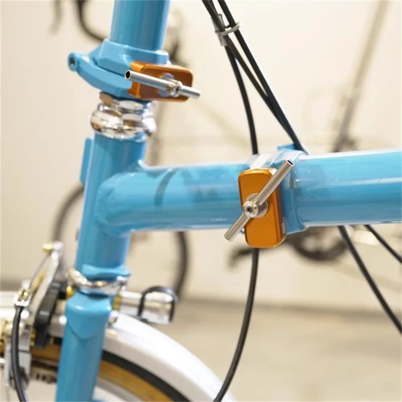 1 Paar Union Jack C-Schnalle, neu, Aline Cline Pline für Brompton C-Schnalle, Anode – Detail 3