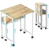 Folding Desk Small Rolling Desk with Storage Shelf,24.8 inch Foldable Computer Desk with Wheels for Small Space,Easy Assembly 3