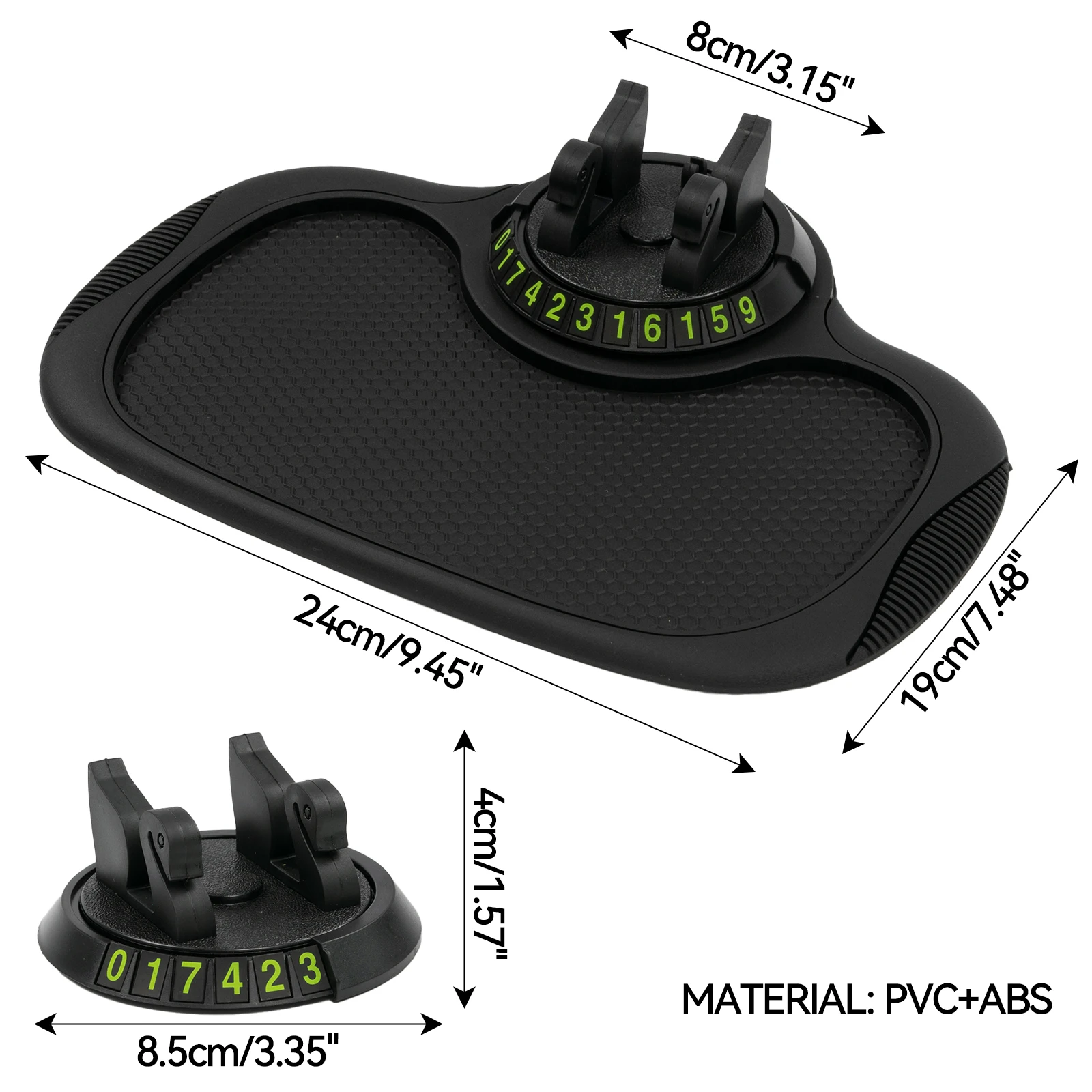 Tapis de téléphone antidérapant pour voiture, Tapis antidérapant sans colle  pour tableau de bord de voiture, Accessoires de voiture résistants à