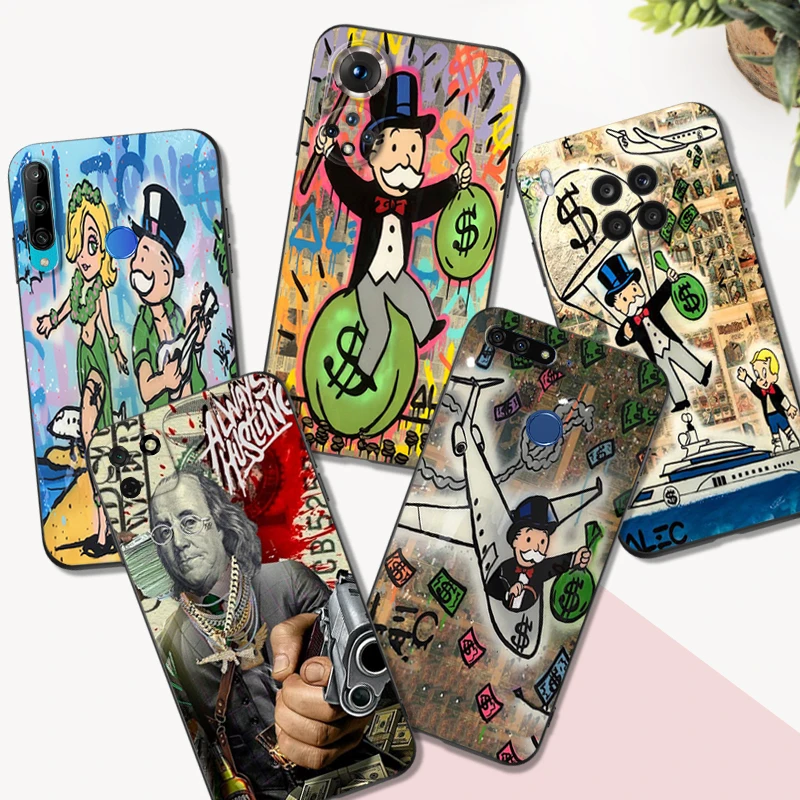 Custodia In Tpu Nero Per Huawei Honor X8 50 Lite Pro 10 Lite Nova 5T 8 9 Pro 4G 5G 8I Cover Magic Money Man
