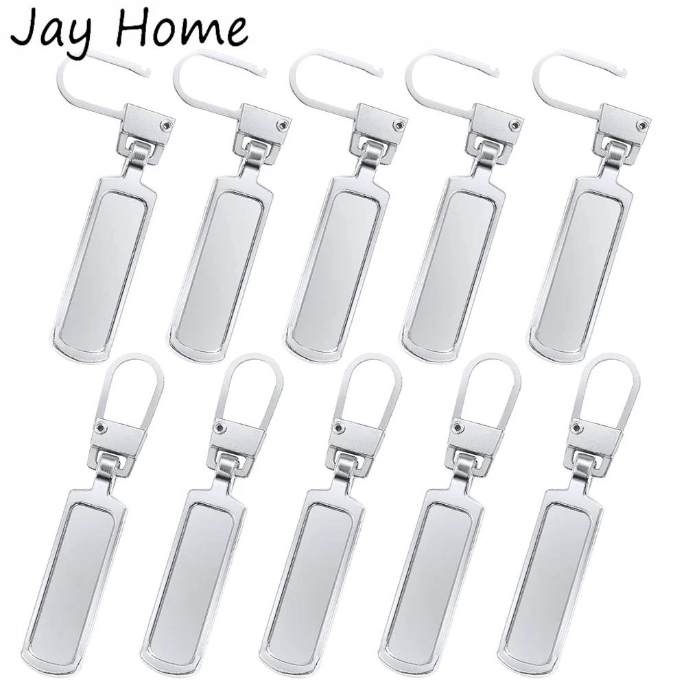 10Pcs Zipper Tabs Pull Replacement Detachable Metal Zipper Pull Repair