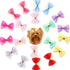 10/20/30PCS Polka Dot Decorate Dog Hair Bows with Pearl Puppy Hair Bowknot with Rubber Bands for Small Dogs Accessories 4