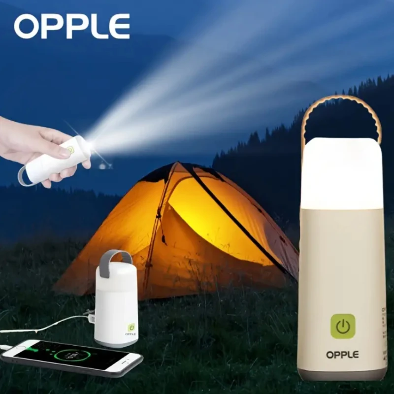 OPPLE Outdoor Camping Night Lamp USB Rechargeable Bulb Flashlight Dimming Power Bank Tent Portable Light Emergency night light led night light led night lamp