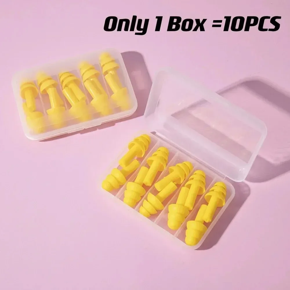 코골이방지 Sleep & Snoring 10PCS Ear Plugs Sound Insulation Waterproof Silicone Ear Protection Earplugs Anti-noise Sleeping Plug 코골이