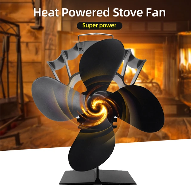 4 Blades Heat Powered Stove Fan Non-Electric Fireplace Fan Quiet Operation  Circulating Warm Air for Wood Burning Stove - AliExpress