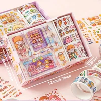Cute Kawaii Washi Masking Tape Set, Memo Note for DIY Crafts Aesthetic Scrapbooking Sticker, Cute Animal Decorative Masking Tape 5