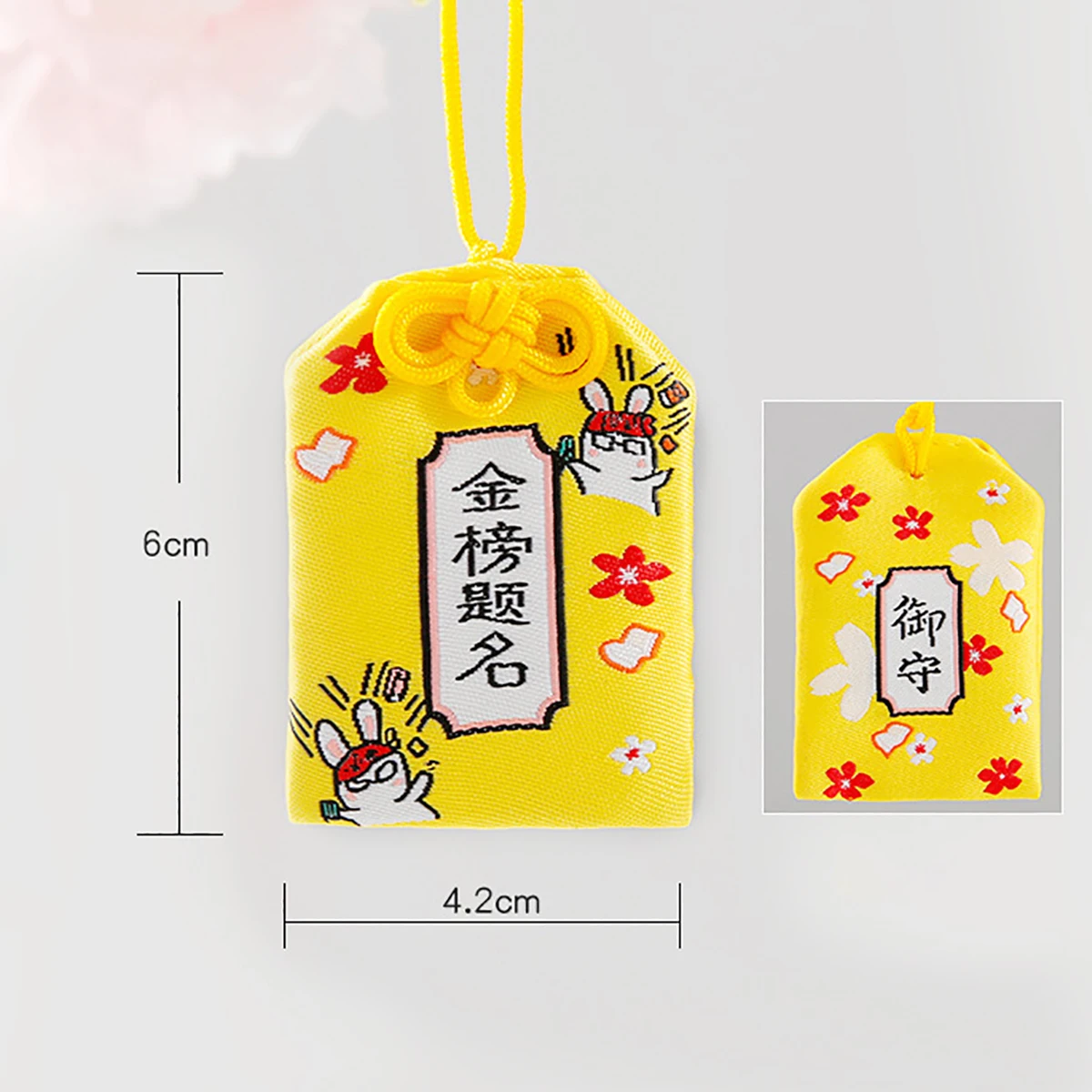 Omamori Pray Fortune Beauty Health Safe Transparent Wealth Bag Guard Talisman Pendant Keychain Couple Gift