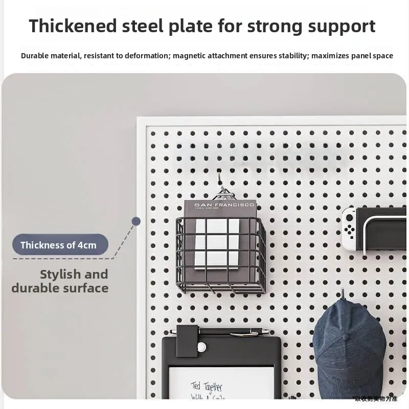 Stainl Steel Wall Mounted Storage Ra round Hole Display elf Hardware Tools Organizer Metal Punching Installation