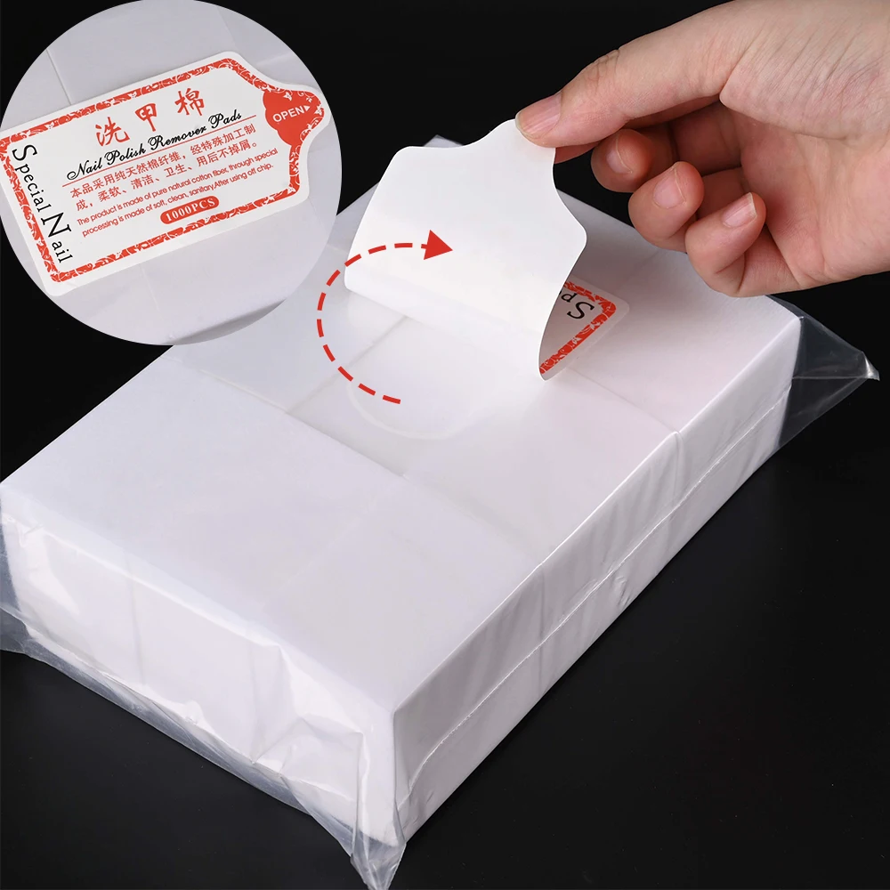 Description Picture 4 of item100% Nail Cotton Pads 100/500/600/1000cs Lint-Free Wipes for Nail Gel Polish Remover Nail Art Cleaning Tools 100% Cotton Wipes 3