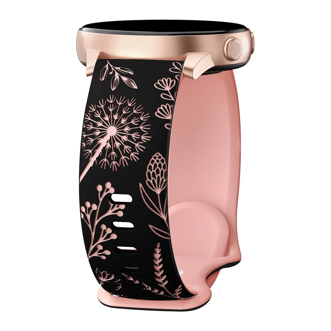 Elegant Women's Floral Soft Silicone Wristband - 20mm Universal Strap