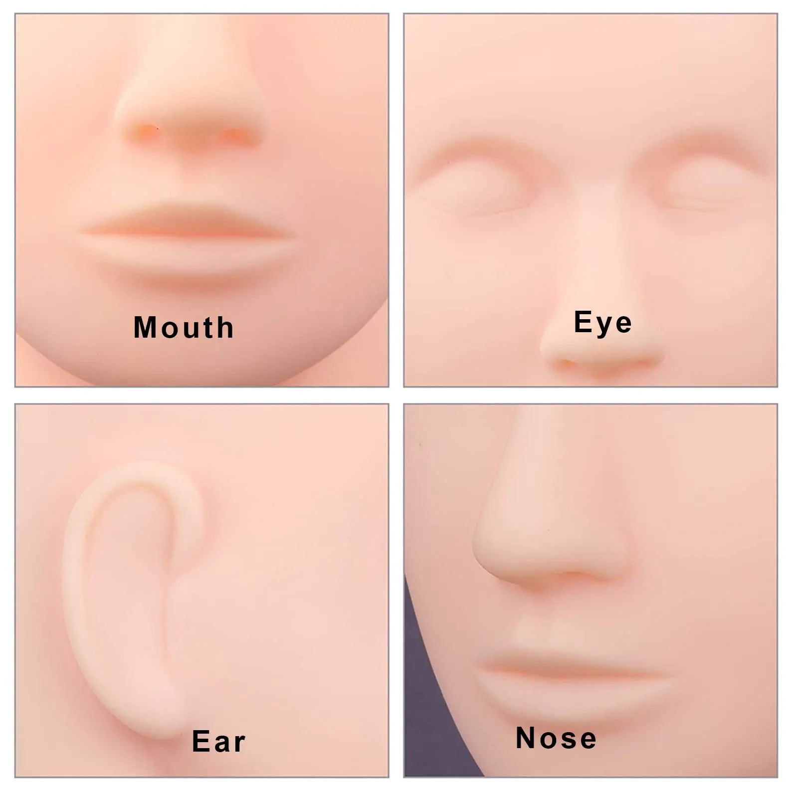 Fake Head Mould Mannequin Head Training Makeup Model Rubber Eye Facial Eyelash Eyelash Extension Makeup Practice Heads