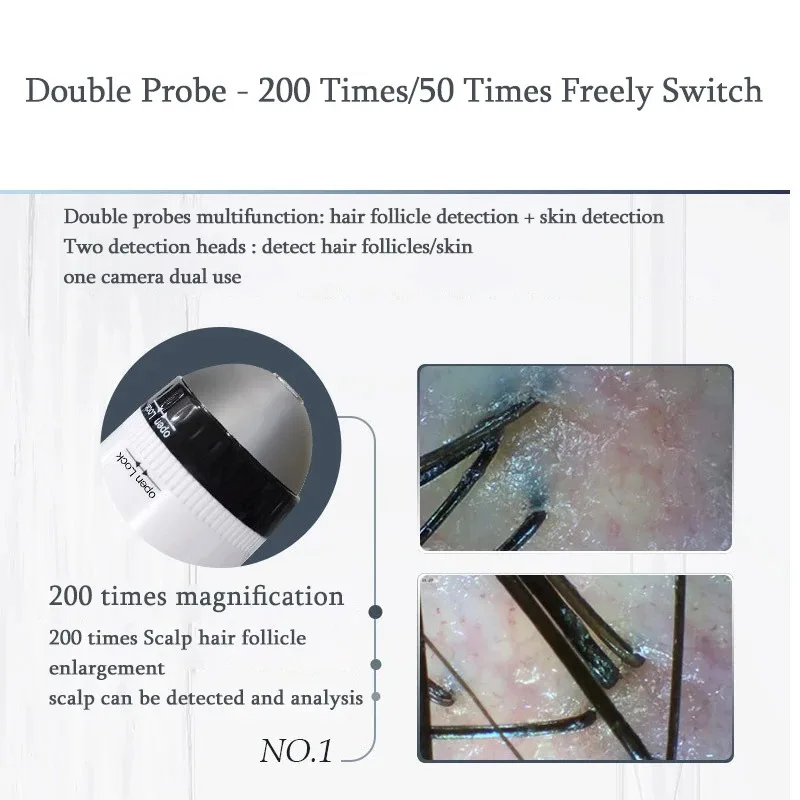New Professional Wireless HD Intelligent Scalp/Skin/Dermal Detector Hair Follicle Testing Analysis Magnifier UV Skin Analyzer