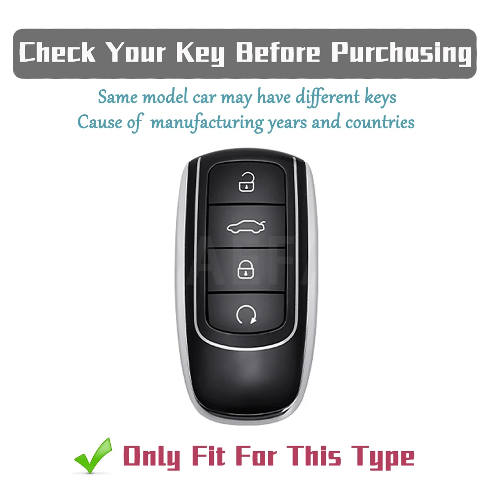 Deluxe TPU Car Key Fob Case Cover with Key Chain