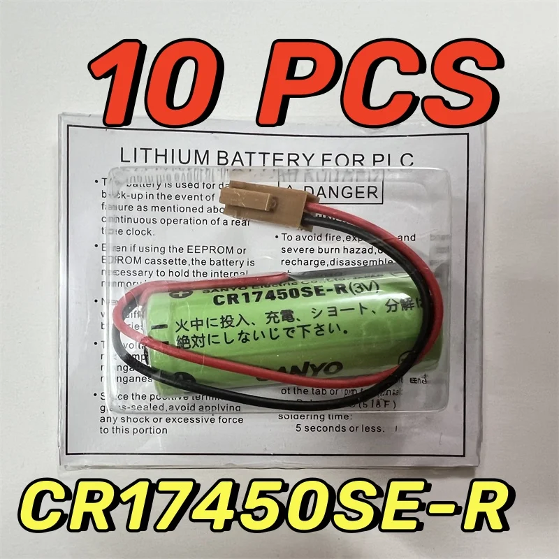 10PCS Original NEW SANYO CR17450SE-R 3V CR17450 17450 GE FANUC BATTERY A98L-0031-0012 A02B-0200 With Resistor