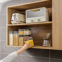 1pc Clear Food Storage Box,Food Storage Container With Lid, Plastic Kitchen And Pantry Organization Canisters 5