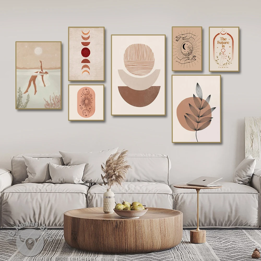 

Abstract Geometry Vintage Art Wall Painting Posters And Prints Plant Girls Nordicmodern Living Room Decor Accessories