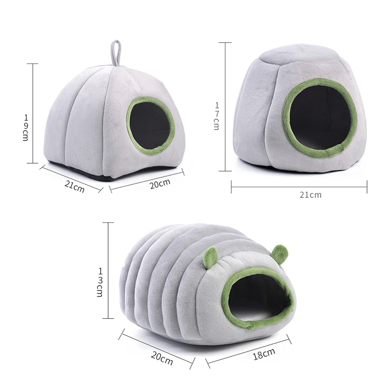 Surrunme Pet Cave Hamster Bed Super Warm Guinea Pig Cage House Cozy Hideout for Mini Hedgehog Bearded Rabbit Winter Pets Items pet bed