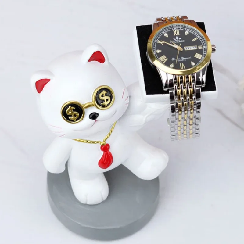 Resin Creative Watch Stand Luxury Personalized Cat Dial Holder Watch Storage Case Organizer Support Apple Watches Accessories