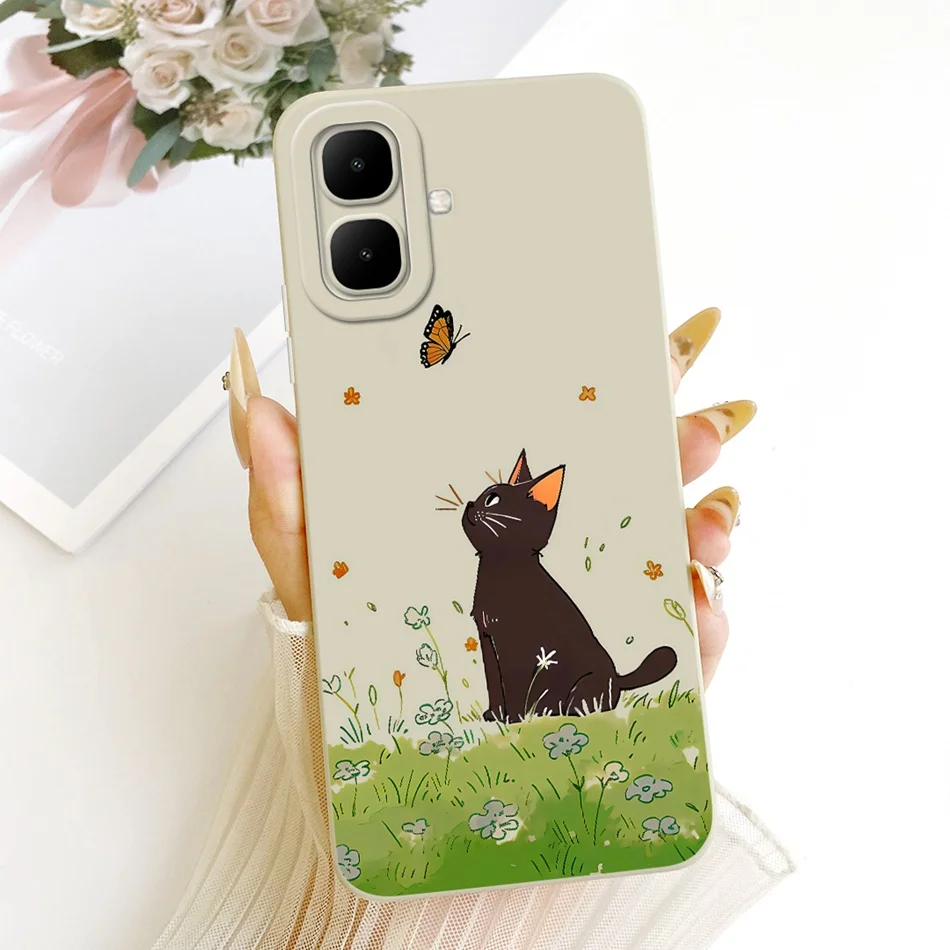 Cute Cat & Flower Butterfly Cartoon Shockproof Soft Silicone Phone Case