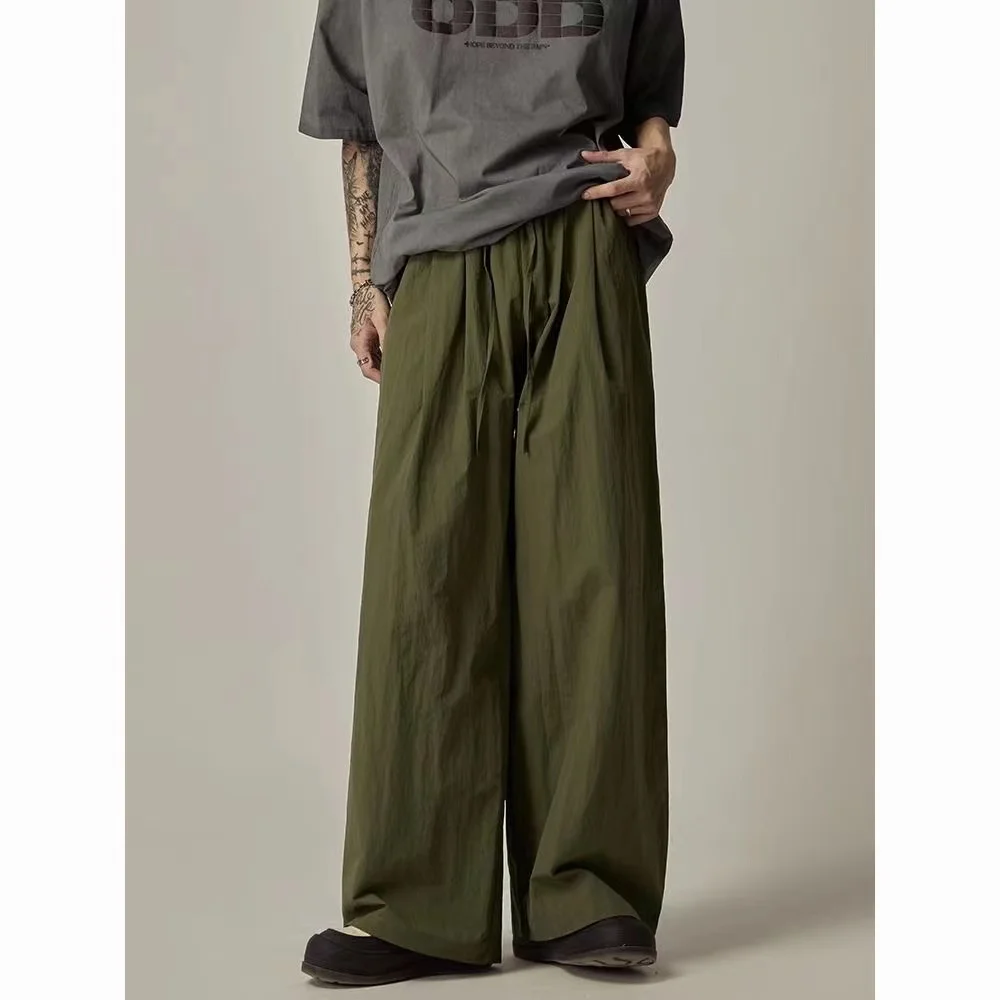 

2023 Men's Japanese Style Retro Casual Pants Loose Fitting Simple Elastic Waist Sweatpants Fashion Trend High Quality Trousers