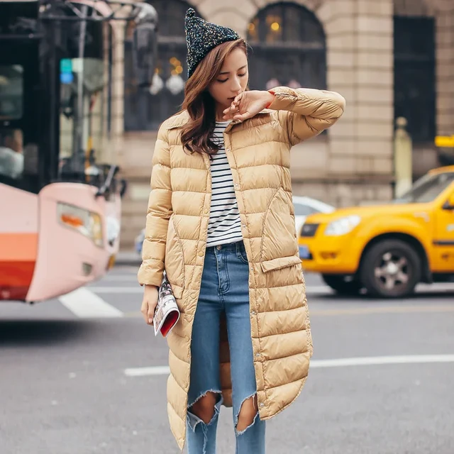 Chaquetas de plumón para mujer, abrigos ligeros, chaquetas holgadas,  chaqueta de plumas de pato blanco de estilo coreano - AliExpress