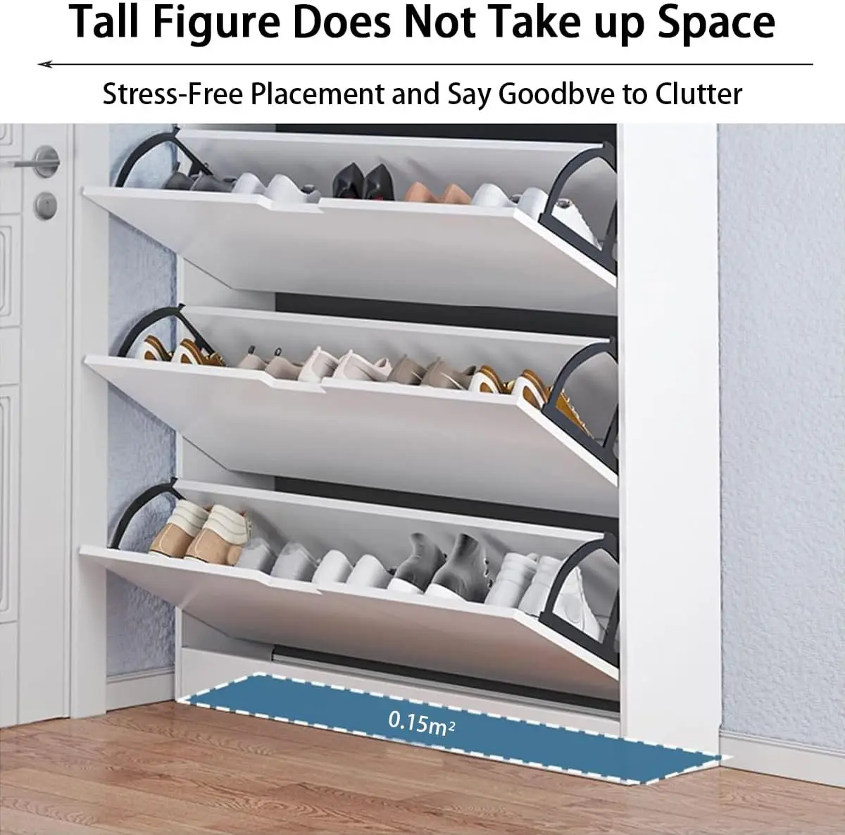 خزانة أحذية خشبية مكونة من 3 طبقات، منظم تخزين رف...