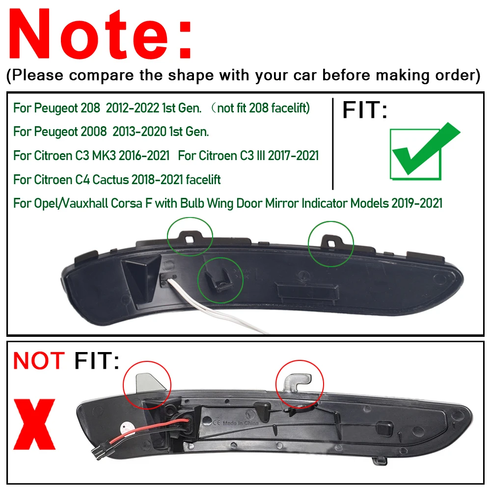 2Pcs  LED ̵ ̷  帣  Ǫ 208 2008 2012 2013 2014 2015 2016 2017 2018 2019 2020 Ʈο C3