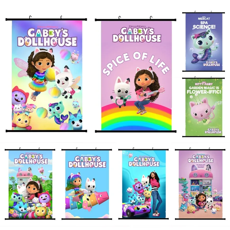 Gabby Dollhouses Wall Hanging Painting Camera Dei Bambini Decorazioni Per Cartoni Animati Accessori Anime Cute Poster Art Home Decor Fashion