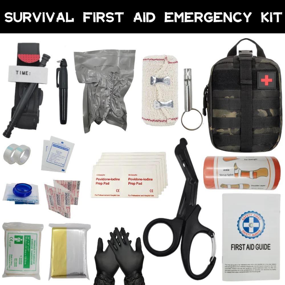 

Survival First Aid Kit Survival Military Full Set Molle Outdoor Gear Emergency Kits Trauma Bag Camping Hiking IFAK Adventures