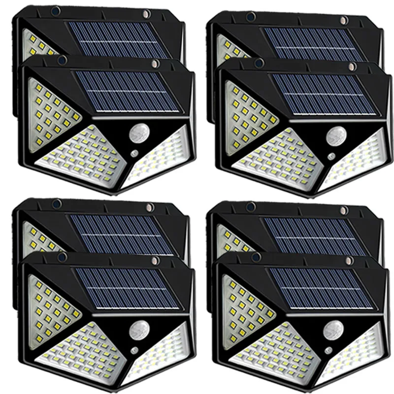 Solar Powered 100 LED Motion Sensor Outdoor Security Light, Waterproof Garden and Pathway Lamp
