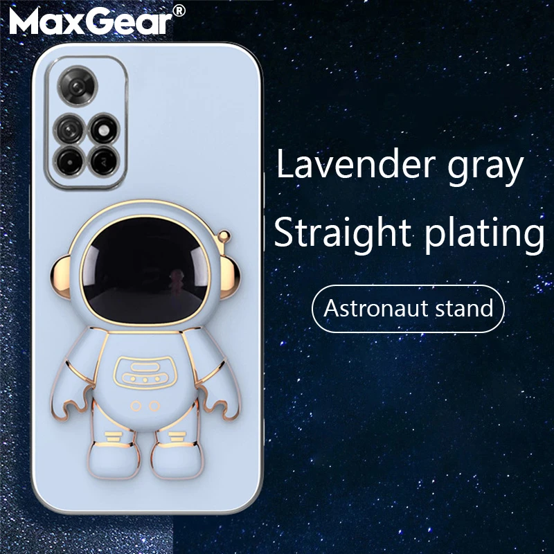 iphone 11 Pro Max  silicone case ציפוי Cartoon אסטרונאוט מחזיק סוגר טלפון מקרה עבור Xiaomi Redmi הערה 11 10 9 8 7 פרו 10T 9T 8T 10C 9C 9A 9T Civi Mix4 כיסוי iphone 11 Pro Max leather case