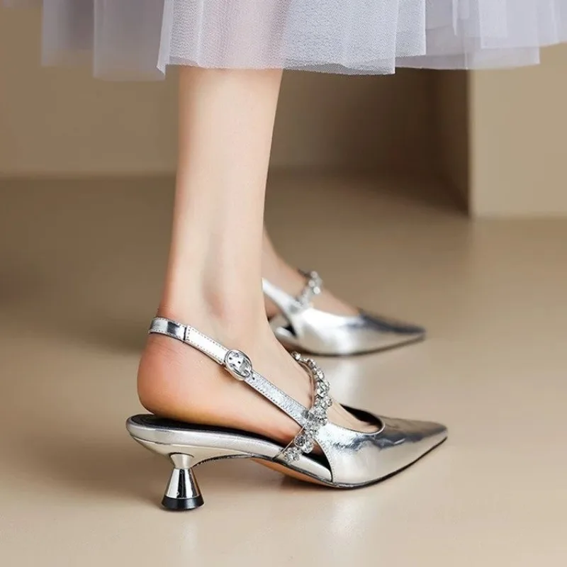 النساء الصنادل السيدات مثير مشبك حجر الراين عالية...