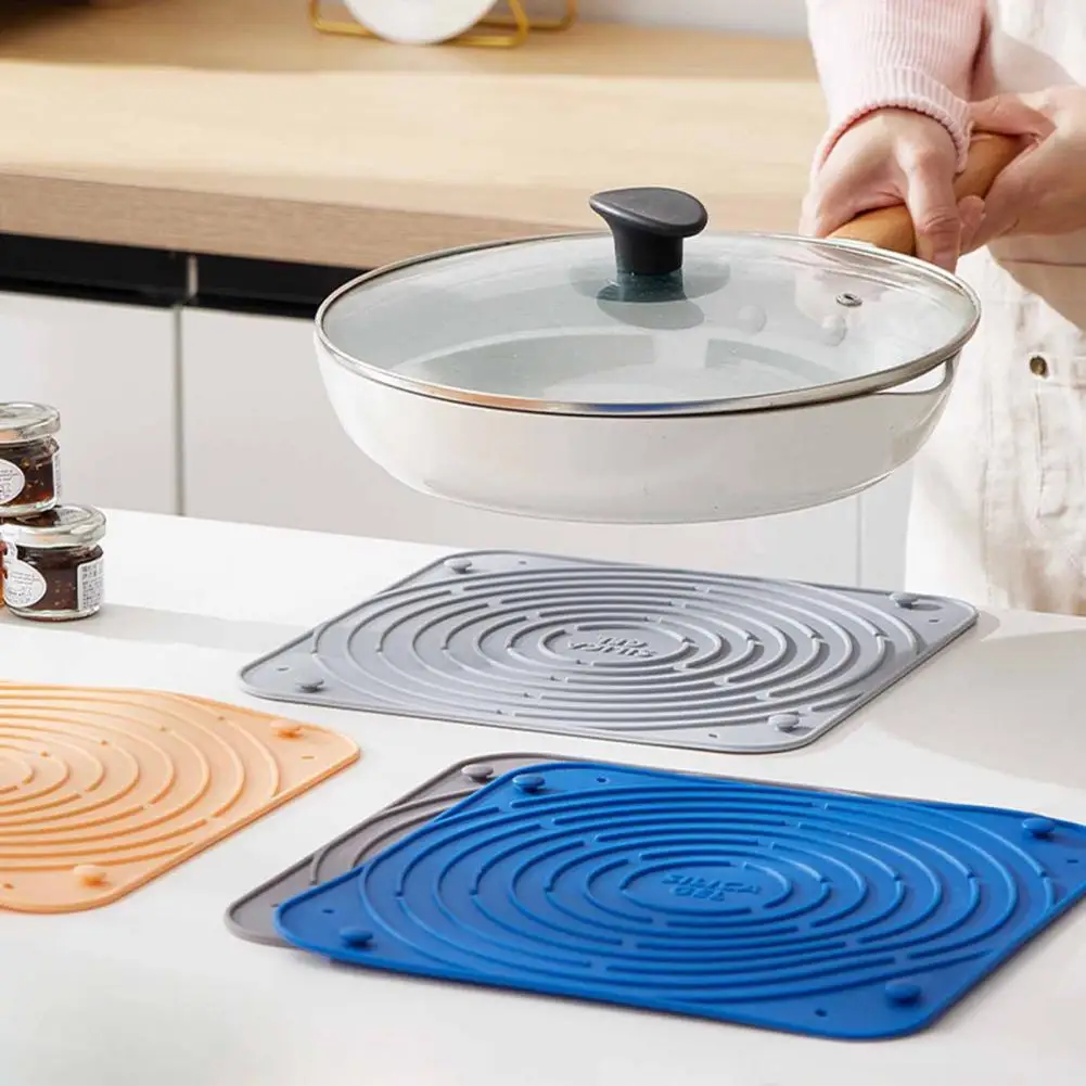 

Многофункциональный силиконовый коврик для сушки посуды, силиконовый теплоизоляционный коврик, нескользящий складной водонепроницаемый для кухни