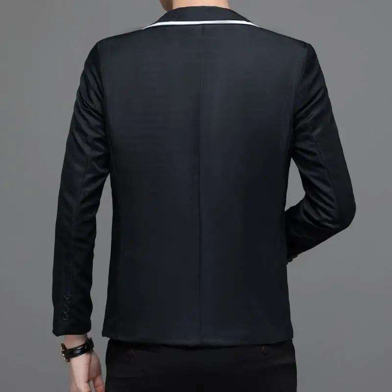 New Large Size Suit Men's Casual Color Blocking Business Suit Jacket Men 4 Color Black White Red Pink