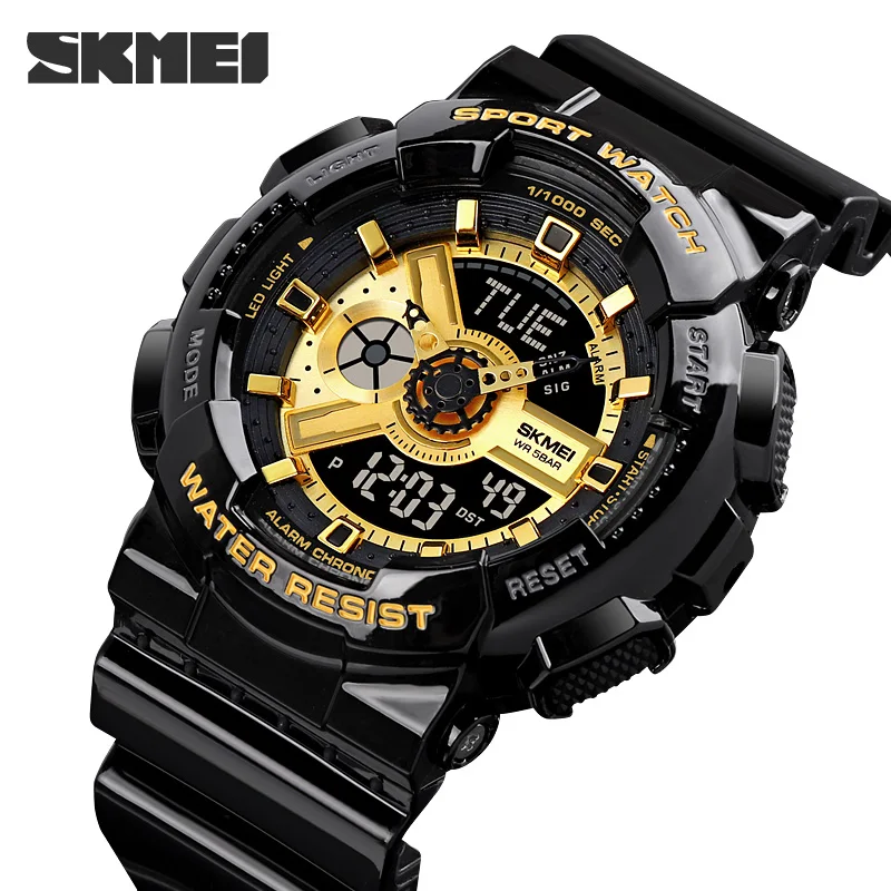 Unisex Waterproof LED Sports Quartz Watch - SKMEI World Time Digital Display