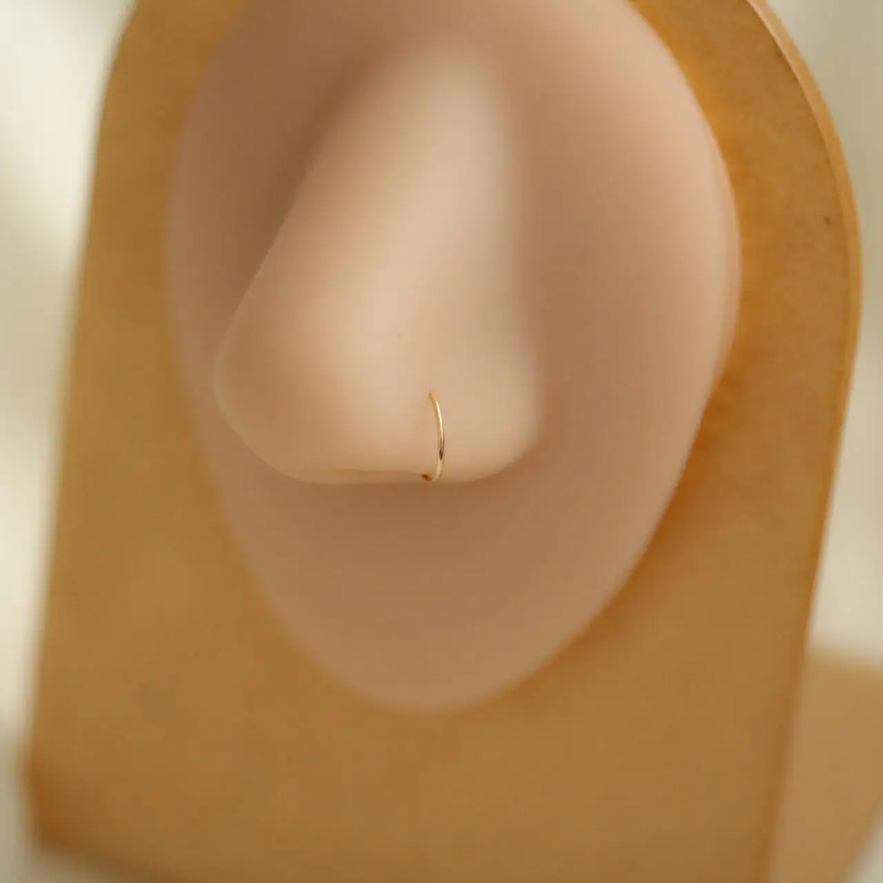 GOLDtutu 14K Gold Simple Nose Hoop Ring for Men and Women, Small Nose Piercings, Au585, kj468 4