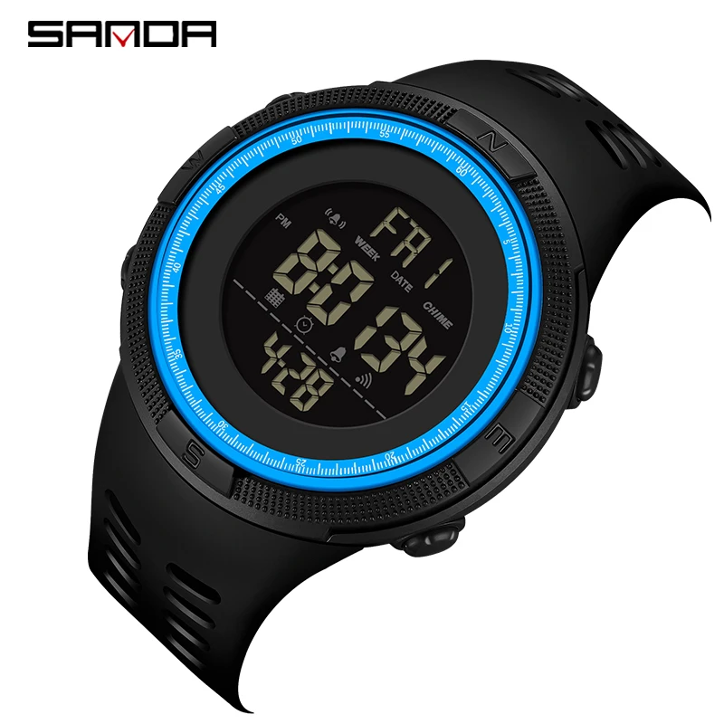 Factory New Arrival Sanda 2003 For Fashion Men Digital Movement Alarm Mode Outdoor Sports Watertight Countdown Stop Wrist Watch lokmat ocean pro smartwatch 1 85 inch full touch screen fitness tracker heart rate monitor sports mode green