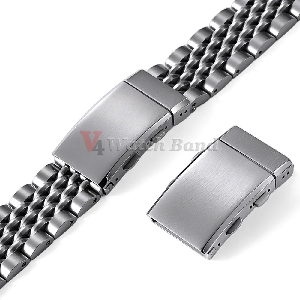 Premium 316L Stainless Steel Adjustable Folding Watch Buckle with Extendable Clasp and Luxury Metal Button