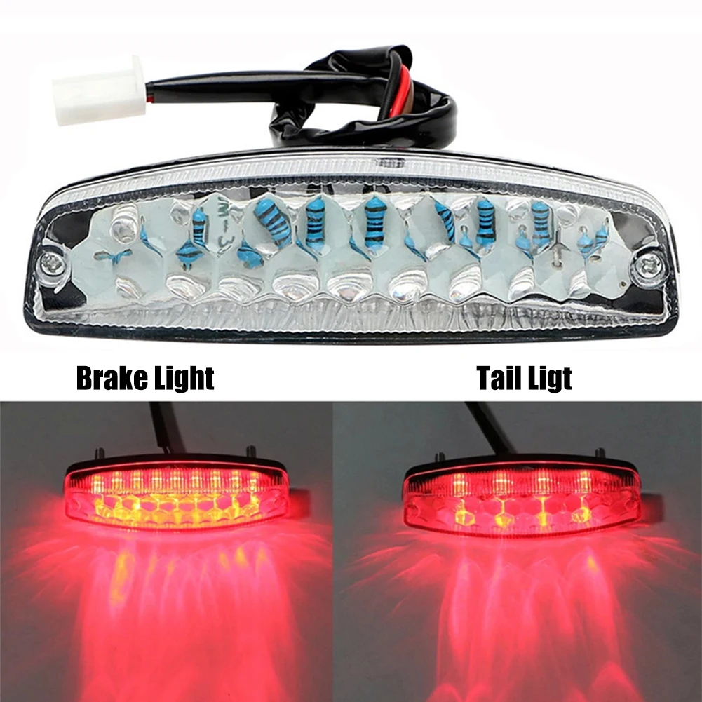 

Motorcycle Rear Tail Lights LED Lighting Moto Tail Brake Light Indicator Lamp Universal for Cafe Racer ATV Quad Kart Red