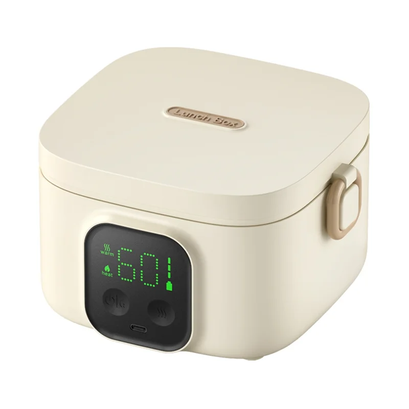 B59B-Rechargeable Electric-Water-Free Heating 500ML LCD Display Wireless Portable Lunch Box