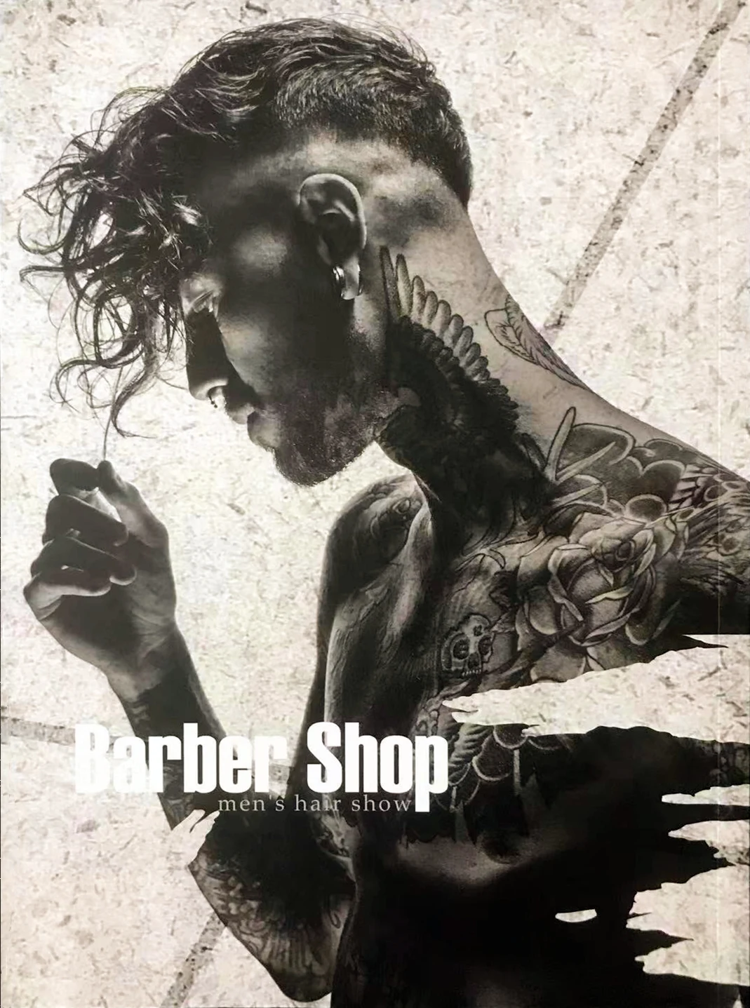 

Vintage Men's Oil Head Picture Album Barber Shop illustration Book, Classic MALE HAIR Show Tattoo Painting Fashion Magazine