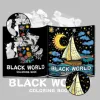 Black Themed Adult Coloring Book Multi-Element Art for Relaxation Featuring Flowers, Sailboats, Portraits, and Cosmic Designs 5