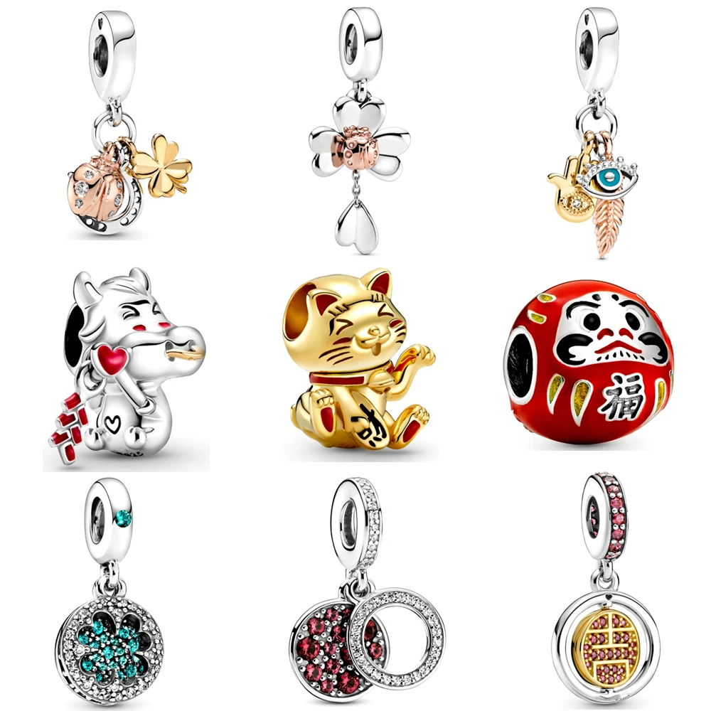 

Chinese New Year Red Packet Lantern Mouse Koi Lucky Cat Suitable for Original Charm Bracelet Ladies Jewelry Making Gift