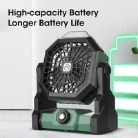 USB Portable Rechargeable Adjustable Speed Lantern Camping Fan With Led Lights For Tent 7800mAh Battery Operated Powered 2