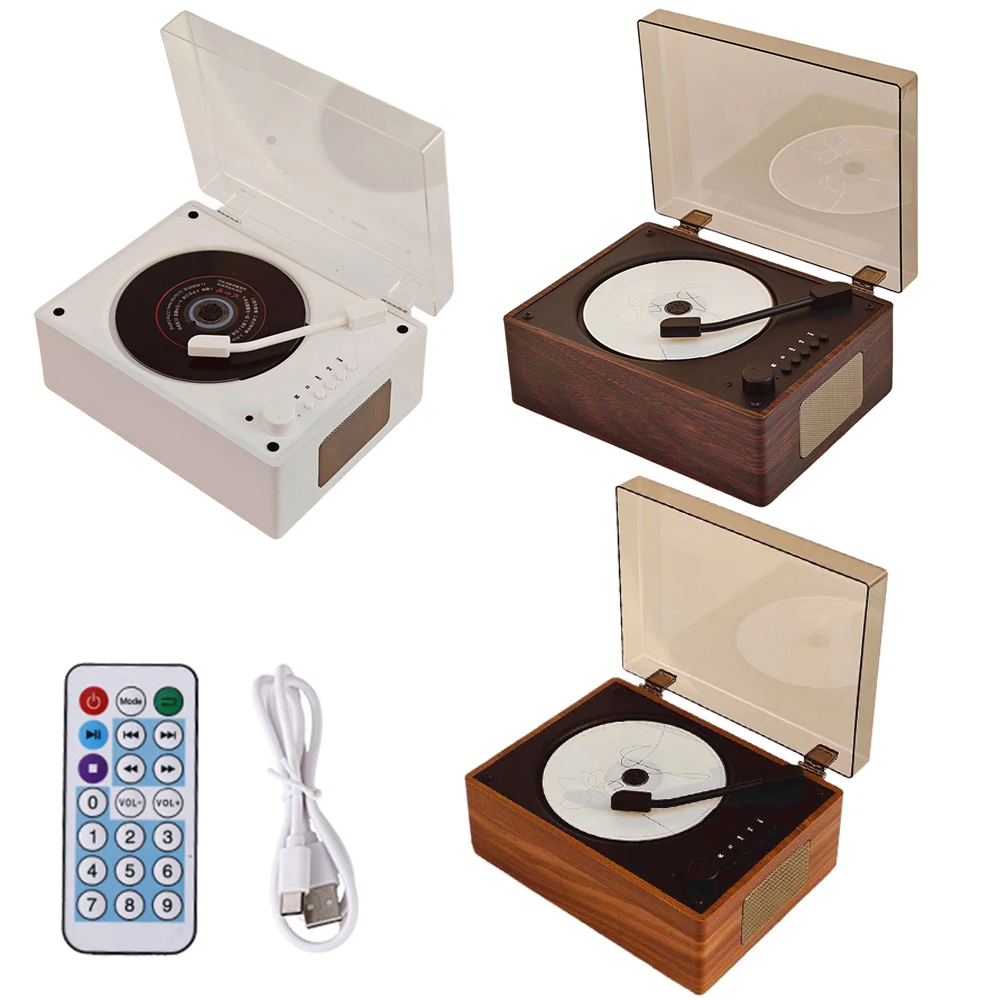 Vintage Gift Desktop CD Player Bluetooth Speaker Music Album Player Rechargeable Bluetooth Lossless Music with Remote