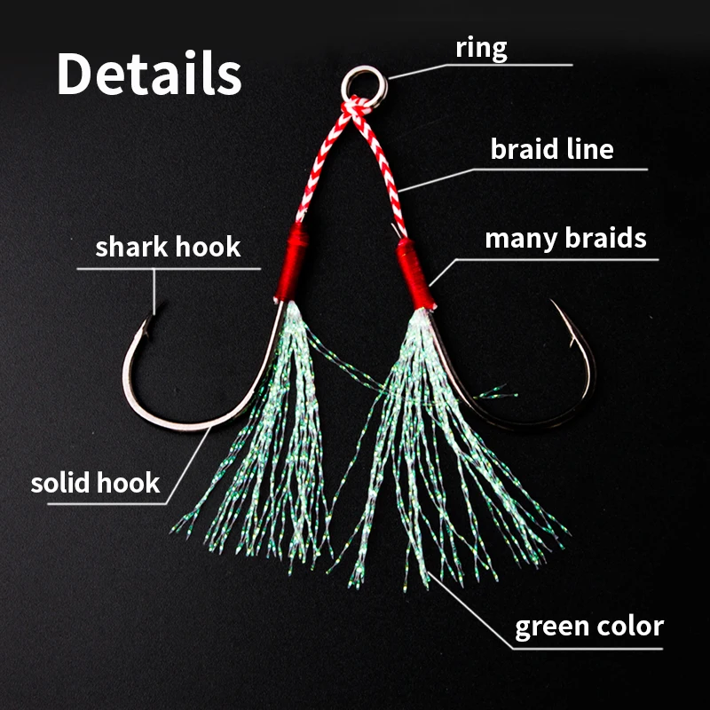 Ruke Fishing Slow Jig Hook 10pcs/lot 1.2g/1.4g/1.5g/1.9g/2.6g Crank Hook Baits Hook Fish Hook Ultra Light Fishing Tools