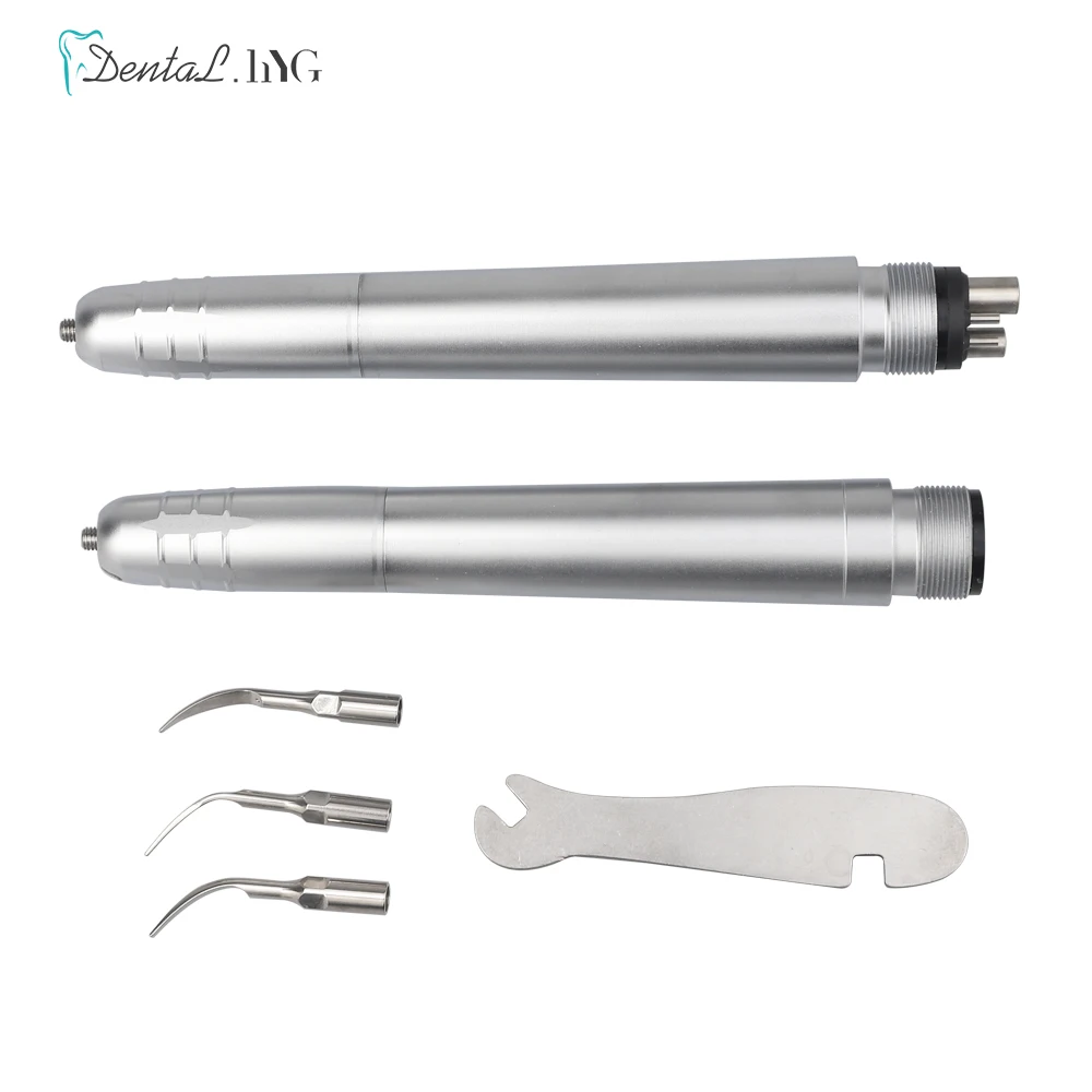 Dental Ultrasonic Air Scaler 2Holes/4 Holes Handpiece 3 Tips Air Scaling Polishing Tools