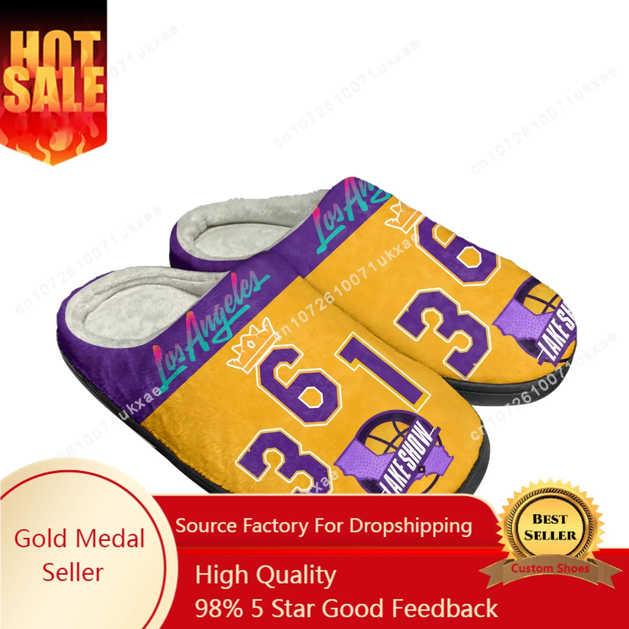 Los Angeles Number 6 3 1 lake show Home Cotton Slippers Mens Womens Plush Bedroom Casual Keep Warm Shoes Indoor Customized Shoe