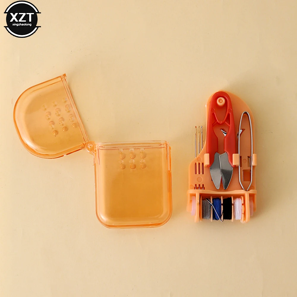 Description Picture 6 of item1Set Mini Portable Travel Sewing Kit Home Sewing Thread Needle Embroidery Stitching Thimble Storage Box Handwork Tool DIY Craft